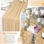 Showgeous 20 Pack Nude Cheesecloth Table Runner, 17 x 108 Inches - Image 5