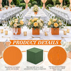12 Pack Galvanized Square Vases with Floral Foam 3.5 Inch, Orange - Image 3