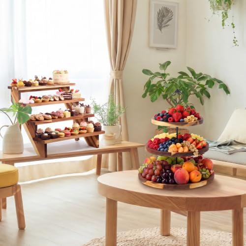 Willinglong 7 Pcs Wood Dessert Table Display Set for Wedding Baby Shower - Image 6