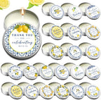 Treela 48pcs Italian Capri Lemon Scented Candle Lemon Candle Tins with Lids by Treela