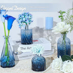 TBWIND 24pcs Blue Glass Bud Vases Set, Small Vases for Flowers - Image 4