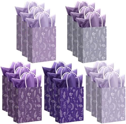 Kolldenn 100 Pcs Small Gift Bags Bulk, Purple, 8.27 x 5.91 x 3.15 Inch by Unknown
