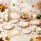 250 Pcs Fall Pumpkins Autumn Party Supplies, Paper Plates Napkins and Cups - Image 6