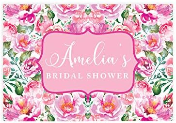 Andaz Press Custom Personalized Disposable Paper Placemats, 12 x 18 Inch, Set of 25, Custom Bridal Shower Pink Peonies Floral, Tableware, Dining, Tabletop, Table Setting for Wedding, Bridal Shower by AndazPress
