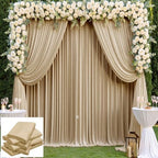 30ft×14ft Long Champagne Backdrop Curtain for Wedding Parties by ENJOYYOURPARTY
