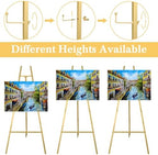 Yuntau 3 Pieces Gold Metal Easel Stand for Sign, 50 Inch Display Stand Adjustable 3 Tier Easel for Wedding Sign, Posters, Paintings, Exhibition - Image 4