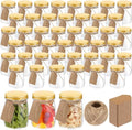 Nitial 50 Pack 5 oz Plastic Jars with Lids Gift, Gold, Aluminum Lid by Nitial
