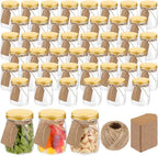 Nitial 50 Pack 5 oz Plastic Jars with Lids Gift, Gold, Aluminum Lid by Nitial
