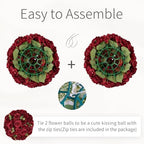 Burgundy Flowers Balls for Centerpieces: 11.8in Diam, Set of 6 - Image 6