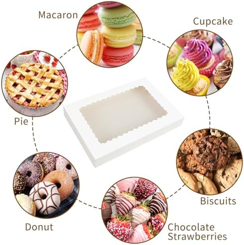Moretoes 40pcs Large Bakery Boxes 16x11x2.5 Inches Cookie Boxes with Window - Image 3