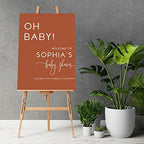Andaz Press 16"x20" Personalized Canvas Baby Shower Welcome Sign, Gender Neutral Large Welcome Boho Terracotta Oh Baby Shower Sign for Easel Stand, Baby Shower Decorations - Image 2