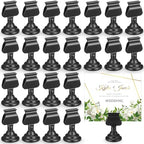 Kathfly 24 Pcs Wedding Table Number Holders Metal Silver Place Card Holder by Kathfly
