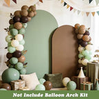 Set of 2 Arch Backdrop Covers Brown Sage Green(7.2Ft, 6Ft), 2-Sided Spandex Fitted Round Top Chiara Arch Backdrop Stand Covers for Baby Shower Wedding Birthday Party Supplies (Only Cover) - Image 2