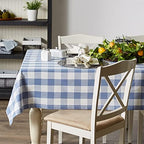 DII Buffalo Check Collection, Classic Farmhouse Tablecloth, 60 x 104, Stonewash Blue - Image 5