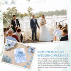 Fullhawl 100 Sets Wedding Invitations Wraps Set Pre Folded Vellum Jackets for 5 x 7 Invitations Dried Flowers Wax Seal Stickers Chiffon Silk Ribbon for Wedding Birthday Bridal Shower Craft DIY (Blue) - Image 6