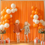 24x10FT Orange Backdrop Curtains for Wedding Parties, Wrinkle Free Polyester Photography Backdrop Drapes for Wedding Baby Shower Birthday Parties Stage Background Stand Decorations 4x10ft,6 Panels - Image 3