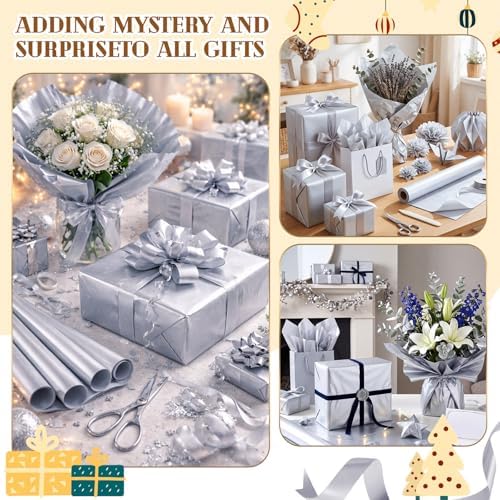 500 Sheets Silver Tissue Paper Bulk 15 x 20 Inch for Rosh Hashanah Gifts - Image 4
