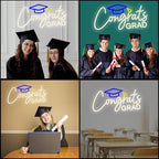 Congrats Grad Neon Sign with Graduation Cap, Grad Wall Decor, Warm White - Image 6