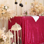 Eternal Beauty Hot Pink Sequin Tablecloth 60 x 120-Inch Sparkly Overlay Rectangle Glitter Table Cover for Wedding Party Birthday Decoration - Image 3