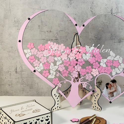 Wooden Heart Drop Box Wedding Guest Book Alternative, Rustic Keepsake - Image 5