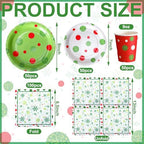 Hsei 250 Pcs Christmas Green Disposable Plate Napkin Tableware Set - Image 2