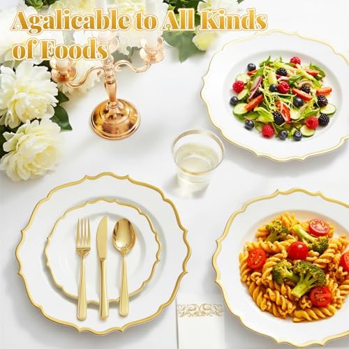 Glowserve 175 Piece Disposable Plastic Plates Dinnerware Set for 25 Guests - Image 2