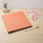 Large Photo Album Self Adhesive for 4x6 8x10 Magnetic Scrapbook Album DIY 60 Black Sticky Pages Linen Cover Photo Album(Orange) - Image 6