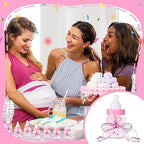 80 Pcs 3.5 Inch Baby Mini Milk Bottle Baby Shower Favor with Small Plastic Bear Candy Bottle with Ribbon for Boy Girl Newborn Baptism Party Decor (Pink) - Image 5