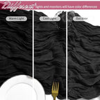 25 Pack Black Cheesecloth Table Runner 17 x 108 Inch Gauze TableRunner Fabric Semi Sheer Cheese Cloth Table Runner Bulk for Rustic Romantic Wedding Baby Shower Table Decoration - Image 4
