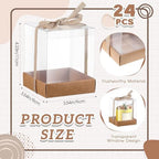 36 Set 3.5x3.5x4 in Candle Gift Package Transparent, Brown, 24 Set - Image 2