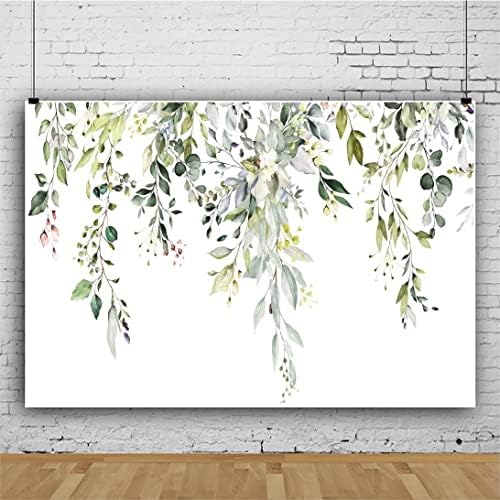 Leowefowa 12x8ft Greenery Photo Backdrop Green Eucalyptus Leaves Photography Background for Baby Shower Gender Reveal Photo Wedding Bridal Birthday Party Decorations Banner Photo Booth Props by Leowefowa