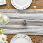 Artoid Mode 6-Pack Pearl White Gauze Table Runner 10FT Home Decor - Image 5