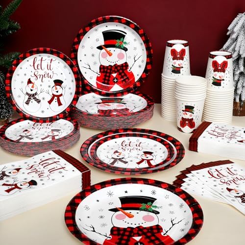 Funnymoom 250 Pcs Winter Snowman Party Decorations For Christmas - Image 6