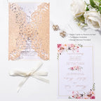 50PCS Laser Cut Wedding Invitations Cards with Envelopes Blank Inner Sheets - Image 4