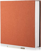 Large Photo Album Self Adhesive 4x6 8x10 10x12 13"x12.8" Magnetic Scrapbook Album 12.6"x11" Inch 60 Sticky Pages Linen Cover DIY Photo Album with A Metallic Pen and DIY Stickers(Orange) by HoneyTolly