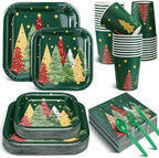 350 Pcs Christmas Paper Plates and Napkins Set Disposable Serve 50 by Suttmin