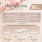 30 Pack Cheesecloth Table Runner 10FT Rosy Brown Table Runner Boho Gauze Cheese Cloth Table Runners Long Rustic Sheer Table Decorations for Wedding Party Baby Bridal Shower Birthday Holiday Home - Image 2
