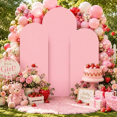 Pink Arch Cover 7.2ft 6.6ft 6ft Spandex Arch Backdrop Cover Set of 3 - Image 4