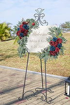 ponatia Wedding Arch Flowers (Pack of 2), Burgundy and Navy Flowers Wedding Decorations for Wedding Welcome Signs, Wedding Arches for Ceremony Reception - Image 2