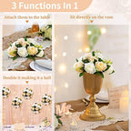 NUPTIO Flower Balls Wedding Table Centerpieces, Peachy Champagne & White - Image 5