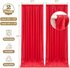 10x12ft Red Backdrop Curtain Panels for Parties - Wrinkle Free Polyester Photo Curtain Backdrop Wedding Back Drop Fabric Drapes for Party Decorations Background for Photography - Image 4
