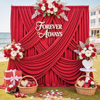 20ftx12ft Wrinkle Free Red Backdrop Curtains for Parties, 4 Panels 12FT Long Silky Red Photo Backdrop Drapes Back Drop Cloth for Wedding Birthday Photography Background Decor by CO-AVE