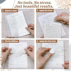 Wedding Invitation Kit, 50 Sets Pre-Folded Vellum Jackets for 5x7 Invites Ribbon Wax Seal Stickers Decorative Pearl Stickers for DIY Wedding Invitations Accessories - Image 5