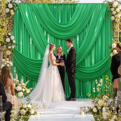 10ftx10ft Green Sequin Backdrop Curtain for Wedding Parties - Image 3