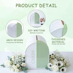 OurWarm White Arched Wedding Card Boxes for Reception, Acrylic Card Box with Writable Green Standee & Erasable Pen, Large Cards Box for Wedding Reception Party Birthday Graduation Baby Shower Decor - Image 4