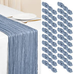 Showgeous 20 Pack Dusty Blue Cheesecloth Table Runner, 17 x 108 Inches by Showgeous