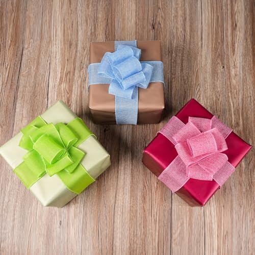 Easter Ribbon Set - Light Pink/Apple Green/Baby Blue Burlap Wired Ribbon 2-1/2 inch, 10 Yards per Spool. by Unknown