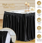 21ft Black Satin Table Skirt for Rectangle & Round Table Teacher Desk Skirt - Image 5
