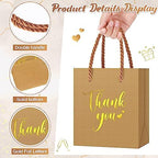 Honoson 60 Pcs Mini Thank You Gift Bag with Handle Bulk,Brown - Image 4