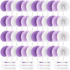 Mifoci 60 Pcs Purple 24 Pcs Round Paper Folding Fans Bulk for Party by Mifoci